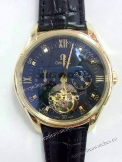 Omega Moon Phase Black Face Automatic Movement Replica Watch